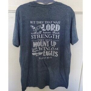 Isaiah 40:31 Verse ... Mount Up with Wings As Eagles Short Sleeve T-Shirt Size L